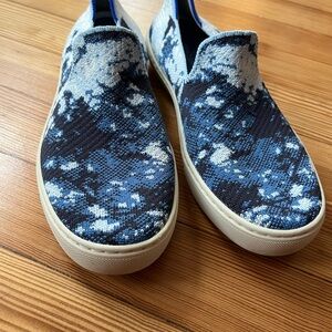 Rothy's Blue and White Butchers Daughter Limited Edition Women's Sneakers